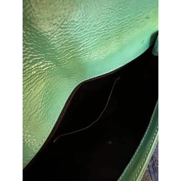 Yves Saint Laurent Green Patent Leather Clutch - Picture 8 of 12